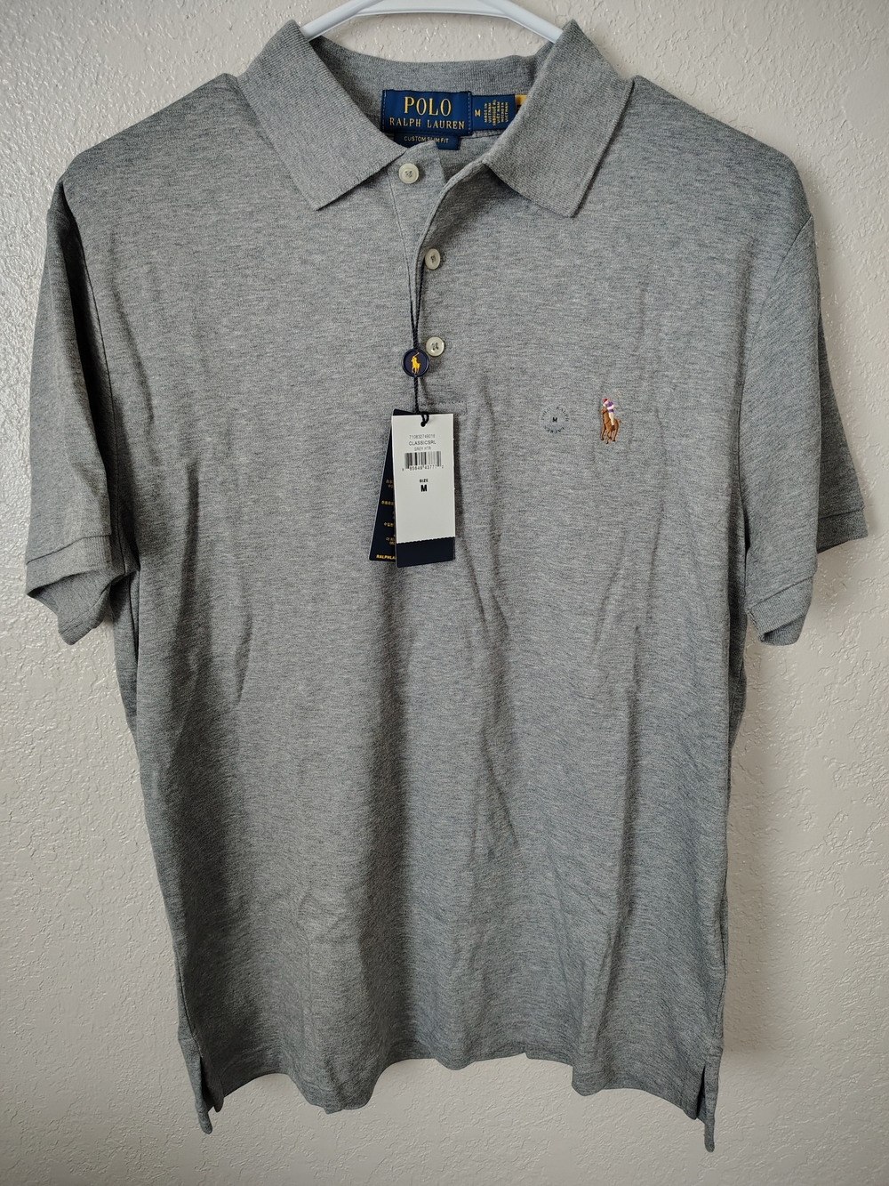 Ralph Lauren Men’s Heather Gray Polo with Embroidered Pony
